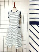 新商品 イギリス製ボーダー柄ワンピース・レトロポップブラウス・レトロイヤリング UP