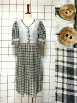 新商品 ボタニカル柄リネンチロルスカート・チェック切り替えし前開き袖ありチロルワンピースなど UP