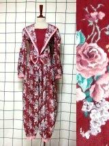 新商品 大きな襟×花柄×ウエストリボン付ヴィンテージオールインワンやタイ付きペイズリー柄ブラウスなど UP