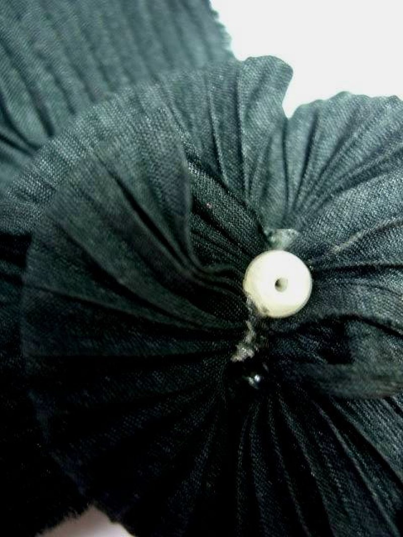 画像2: ☆　レトロアンティーク　ヘッドアクセ　dead stock　シフォンブラック　リボン　☆