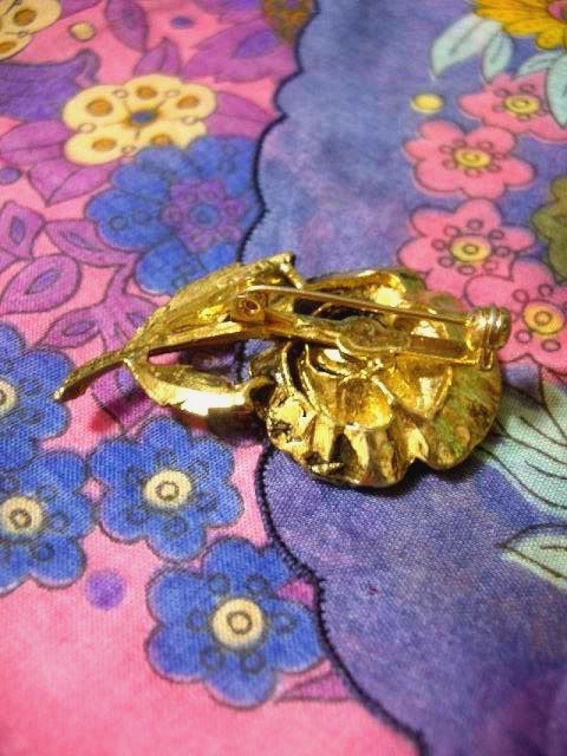 画像1: ☆ レトロアンティーク ブローチ 20 ☆お花