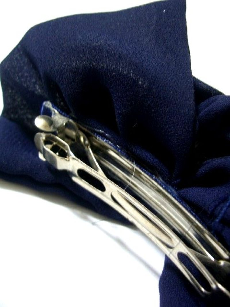 画像3: ☆ レトロアンティーク 小花柄×ネイビーシフォンリボン♪ レトロガーリーヘッドアクセ ☆