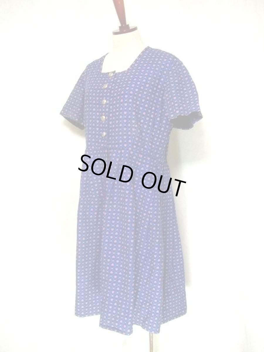 画像2: ハート柄がキュート レトロガーリー ブルー ディアンドル チロルワンピース ドイツ民族衣装 舞台 演奏会 フォークダンス オクトーバーフェスト 【1370】 (2)