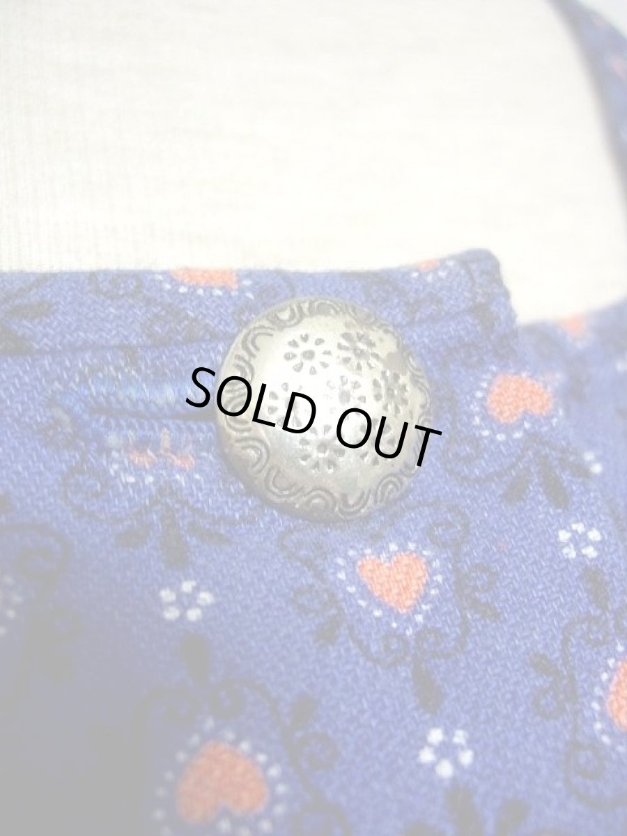 画像4: ハート柄がキュート レトロガーリー ブルー ディアンドル チロルワンピース ドイツ民族衣装 舞台 演奏会 フォークダンス オクトーバーフェスト 【1370】 (4)