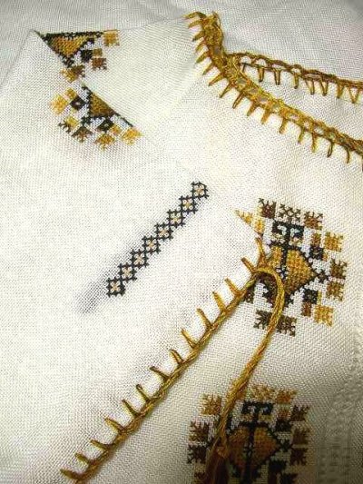画像3: ハンドメイド刺繍×クロスステッチ ヨーロッパ古着 スモックブラウス【1382】