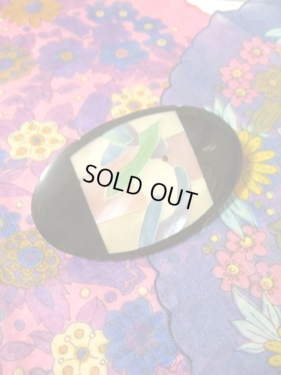 画像2: ☆　レトロアンティークヘッドアクセ　バレッタ13　シェル　☆ (2)