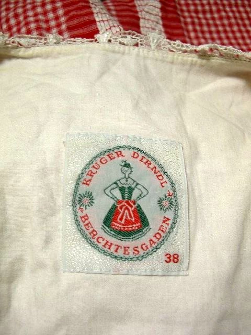 画像3: ギンガムチェックが可愛い たっぷりなレース装飾 パフスリーブ ディアンドル チロルワンピース ドイツ民族衣装 舞台 演奏会 フォークダンス オクトーバーフェスト 【1510】