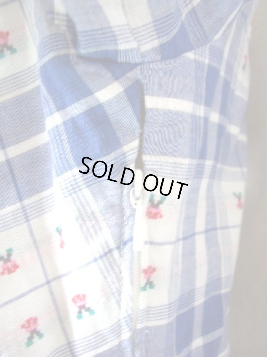 画像5: ハートアンティークレース 小花刺繍×チェック柄 爽やかガーリー 西ドイツ製 ディアンドル チロルワンピース ドイツ民族衣装 舞台 演奏会 フォークダンス オクトーバーフェスト 【1633】 (5)