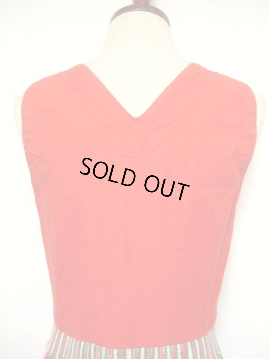 画像5: ストライプ柄切り替えデザインが素敵 こだわりありのコンチョボタン ディアンドル チロルワンピース ドイツ民族衣装 舞台 演奏会 フォークダンス オクトーバーフェスト 【1752】 (5)