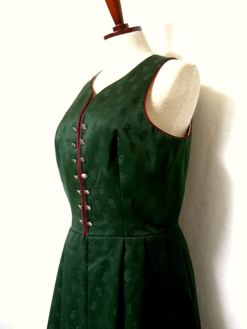 画像1: 大人っぽい雰囲気!!深いグリーンカラーが素敵 ディアンドル チロルワンピース ドイツ民族衣装 舞台 演奏会 フォークダンス オクトーバーフェスト 【1888】