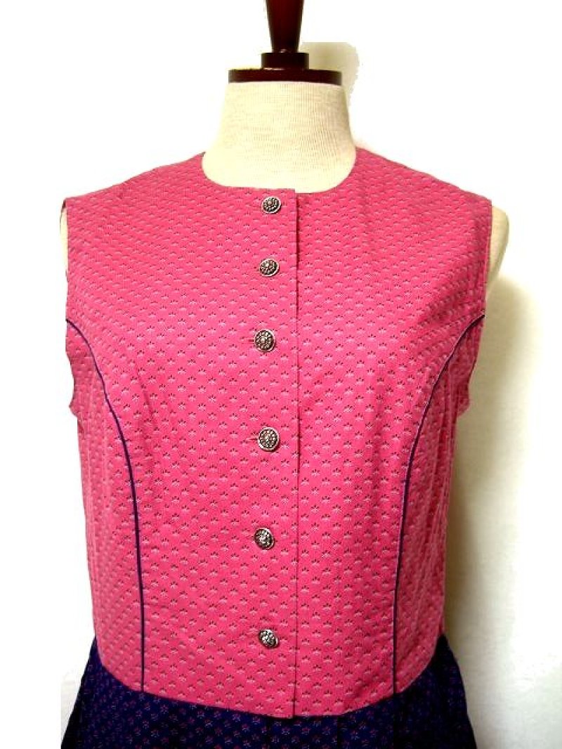 画像2: 小花柄プリント カラーの切り替えしが可愛いすぎる ディアンドル チロルワンピース ドイツ民族衣装 舞台 演奏会 フォークダンス オクトーバーフェスト 【2177】