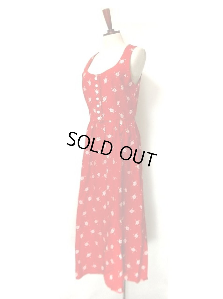 画像2: さらっと着こなして可愛い ドット柄×小花柄プリント レトロガーリー ディアンドル チロルワンピース ドイツ民族衣装 舞台 演奏会 フォークダンス オクトーバーフェスト 【2264】 (2)