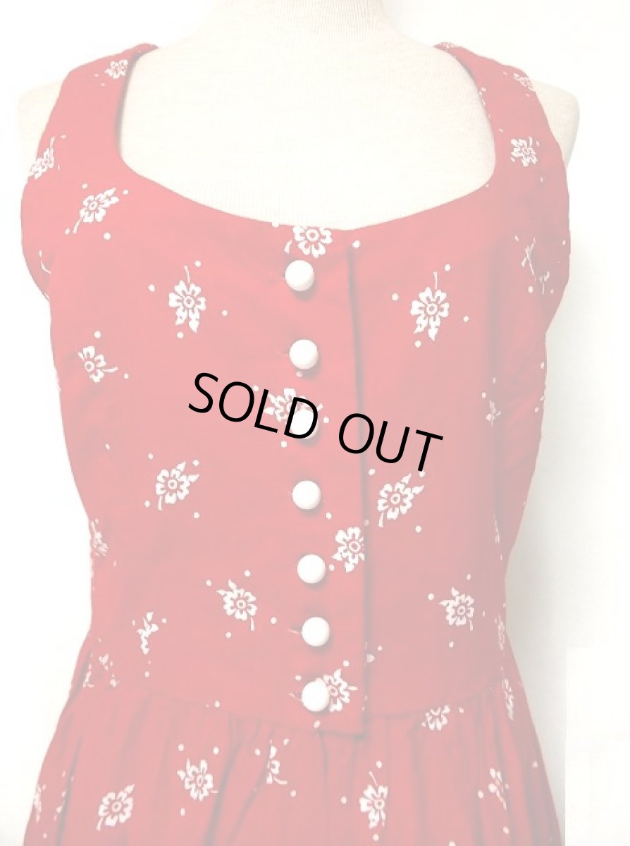 画像5: さらっと着こなして可愛い ドット柄×小花柄プリント レトロガーリー ディアンドル チロルワンピース ドイツ民族衣装 舞台 演奏会 フォークダンス オクトーバーフェスト 【2264】 (5)