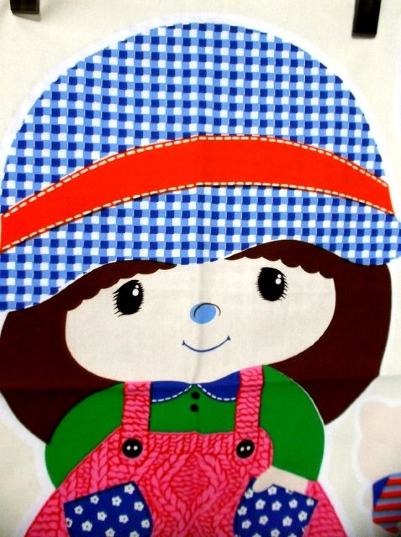 画像2: 70'sDead Stock　Fabric　タペストリー2　女の子【2366】
