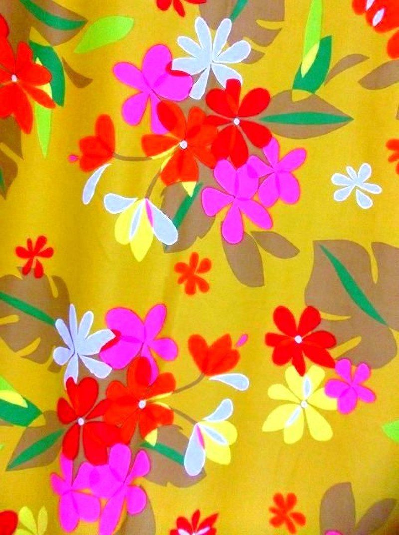 画像1: ☆ USAヴィンテージファブリック フラワー 77cm×90cm ☆