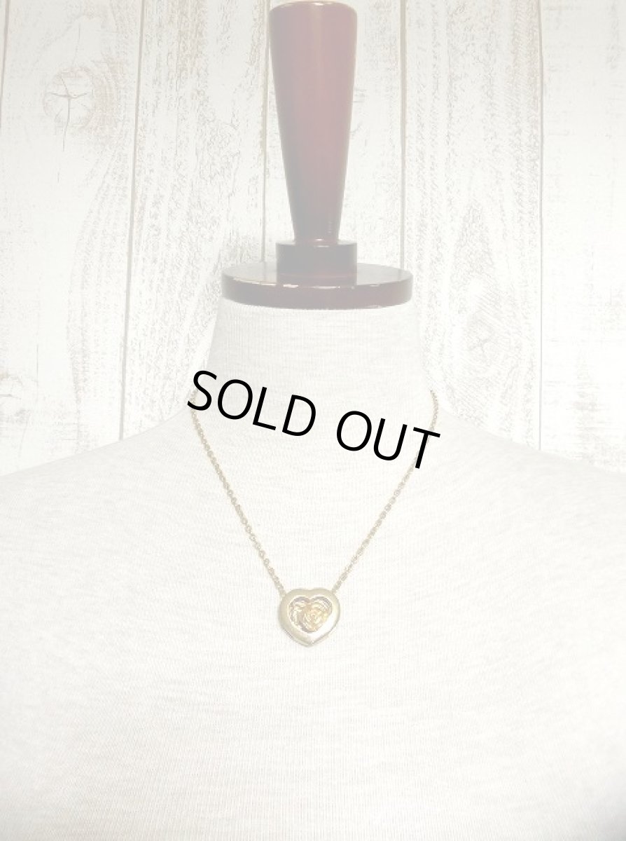 画像2: ☆　レトロアンティークネックレス＆ペンダント　36　ハート×フラワー　☆ (2)