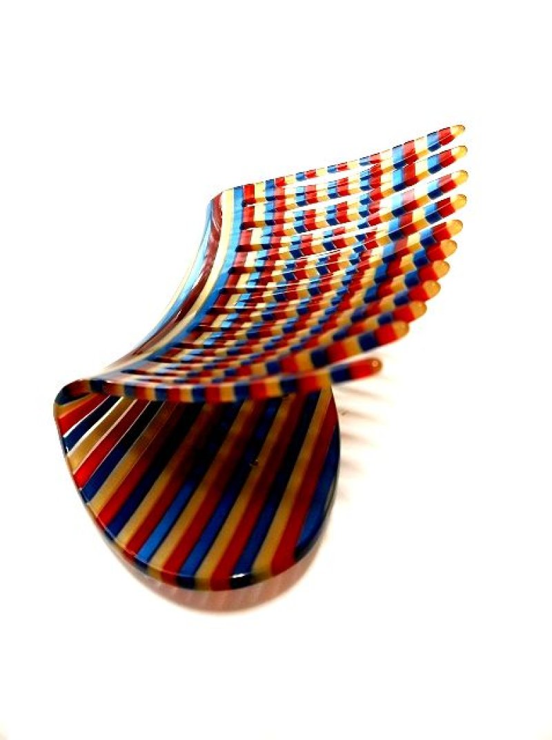 画像2: ☆ フランスパリのヘアアクセサリー 70'sFrance dead stockカラフルボーダー ☆