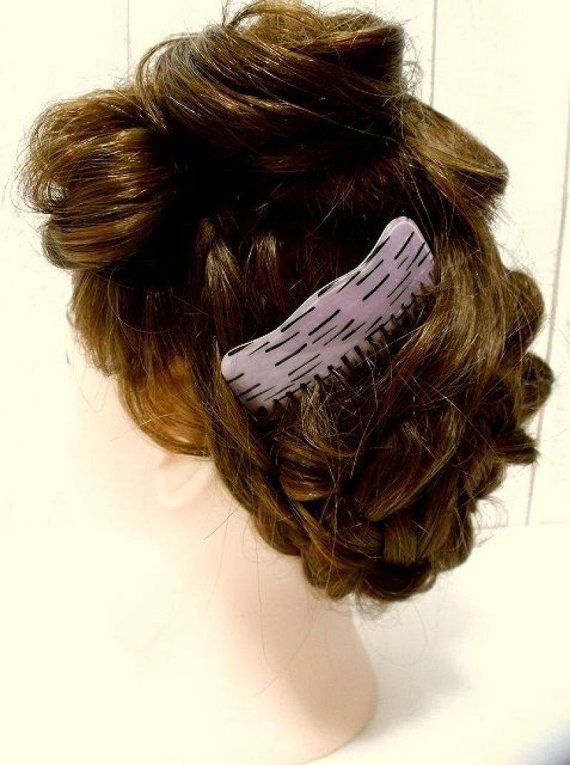 画像1: ☆ フランスパリのヘアアクセサリー 70'sFrance dead stockパープル ☆