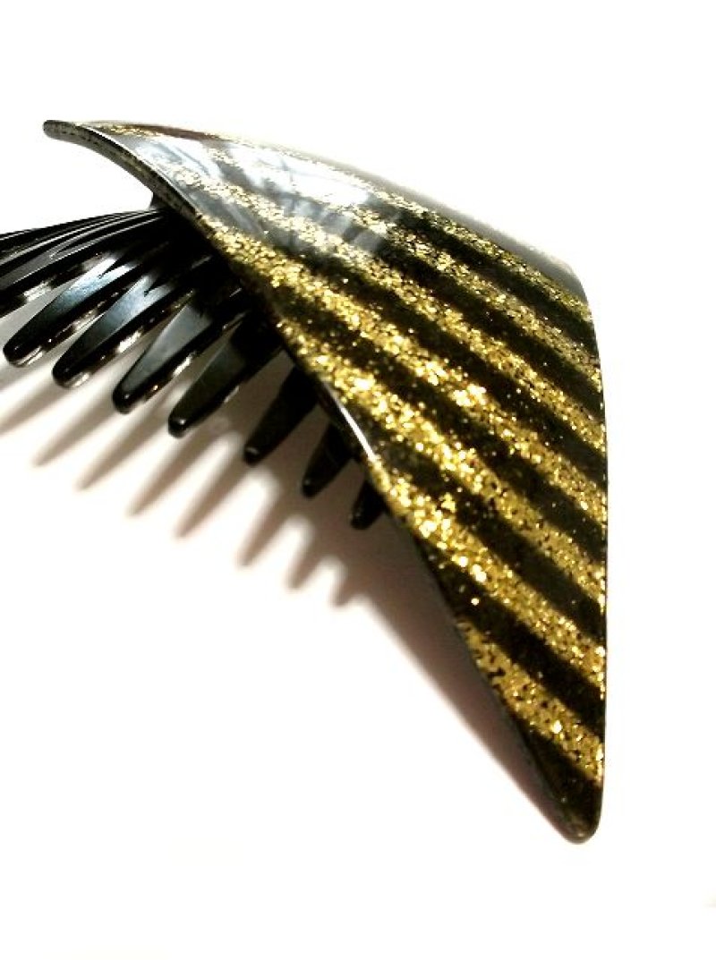 画像2: ☆　フランスパリのヘアアクセサリー　70'sFrance ｄead stockブラック×ゴールド　☆