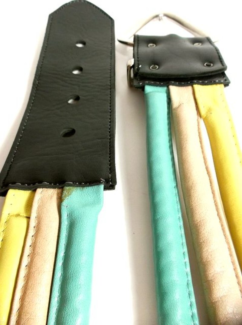 画像3: 個性的 マルチカラー レザー レトロアンティーク ヴィンテージ USA 古着 ベルト【2479】