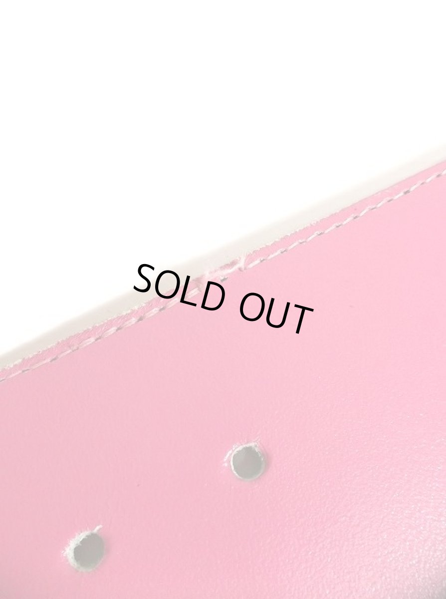 画像5: ピンク レザー ゴム レトロアンティーク ヴィンテージ USA 古着 ベルト【2502】 (5)