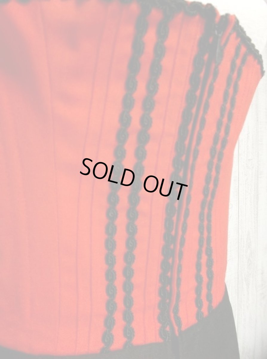 画像4: リボンテープ装飾 大人レトロクラシカル キレイなシルエットライン ディアンドル チロルワンピース ドイツ民族衣装 舞台 演奏会 フォークダンス オクトーバーフェスト 【1437】 (4)