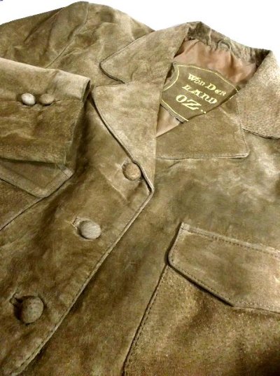 画像3: 本革レザージャケット USA古着 レトロな襟のカタチ＆くるみボタン♪大人レトロフォークロア
