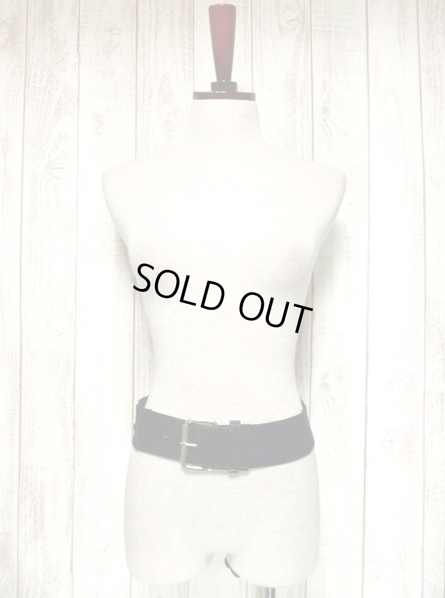 画像3: ネイビー エナメル ゴム レトロアンティーク ヴィンテージ USA 古着 ベルト【2859】 (3)