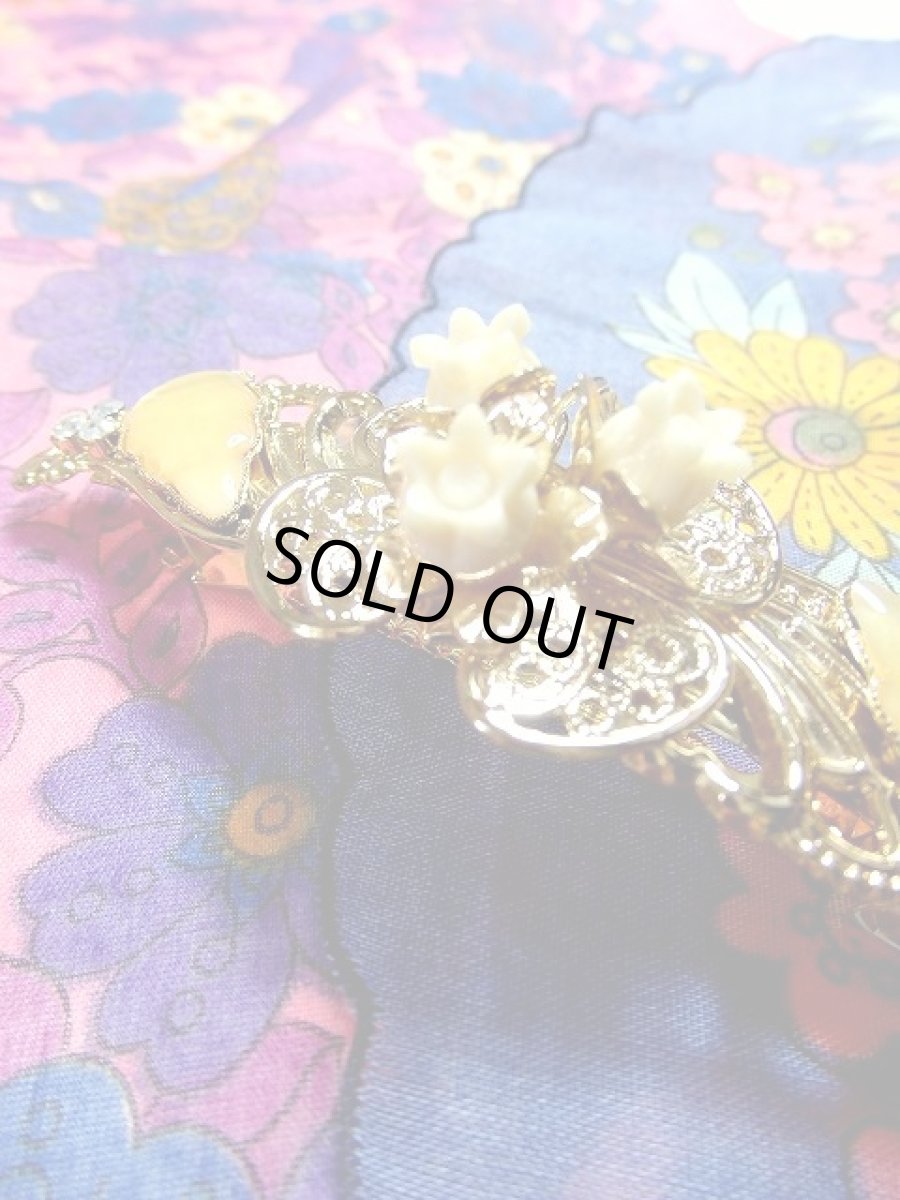 画像2: ☆　レトロアンティーク　ヘッドアクセ　25　フラワー　ｄead stock　☆ (2)