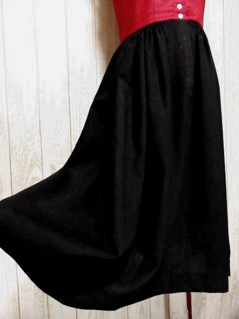 画像2: 大人レトロクラシカル 首元コットンレース装飾 チェック柄切り替えし ディアンドル チロルワンピース ドイツ民族衣装 舞台 演奏会 フォークダンス オクトーバーフェスト 【3171】