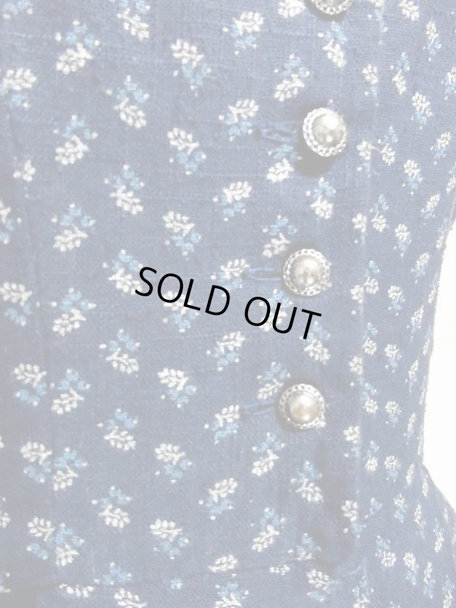 画像4: ネイビー×小花柄が可愛い ディアンドル チロルワンピース ドイツ民族衣装 舞台 演奏会 フォークダンス オクトーバーフェスト 【3170】 (4)