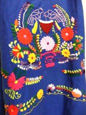 画像2: 鳥×花手刺繍がたっぷり丁寧に施された温かみのあるVintageメキシカンドレス1×鳥×花 (2)