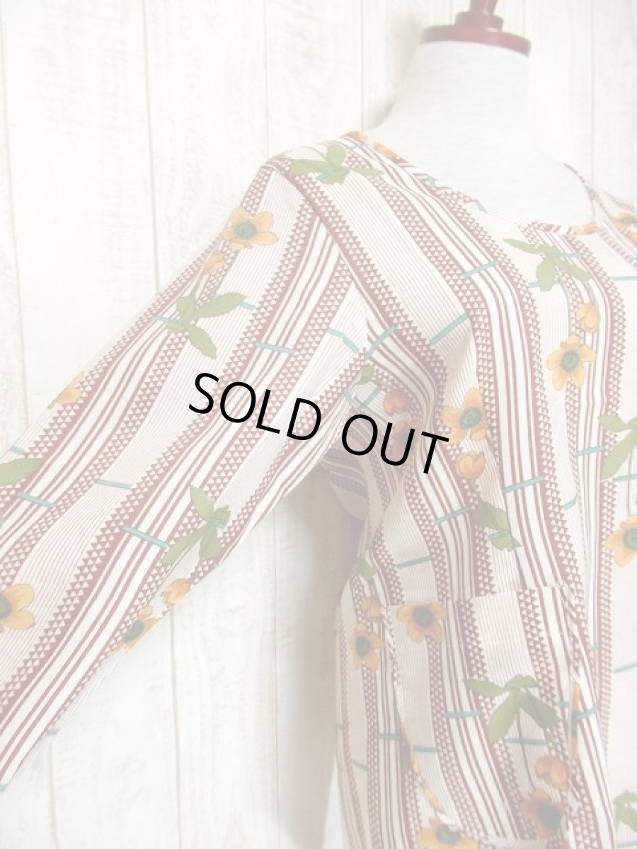 画像2: 60's70'sヴィンテージ レトロエプロンドレス dead stock (2)