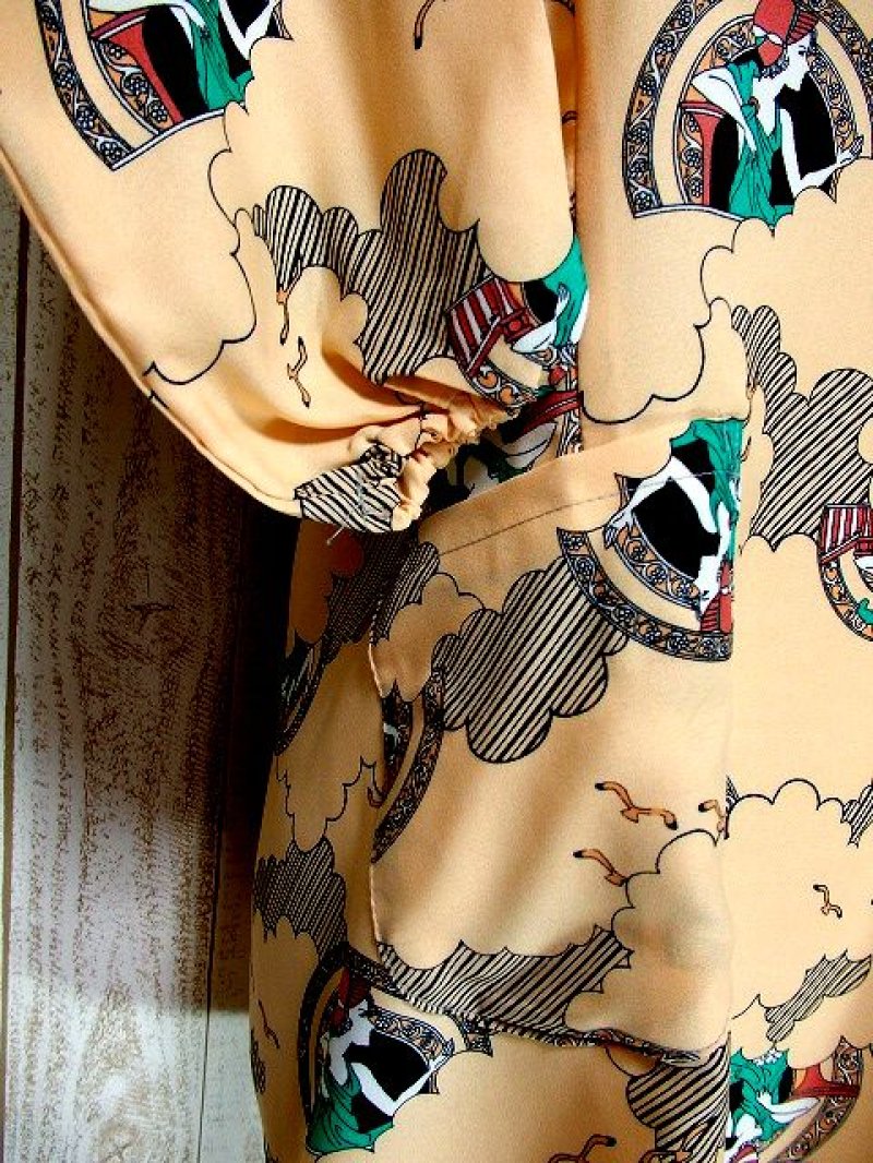 画像2: 60's70'sヴィンテージ レトロエプロンドレス dead stock【3428】