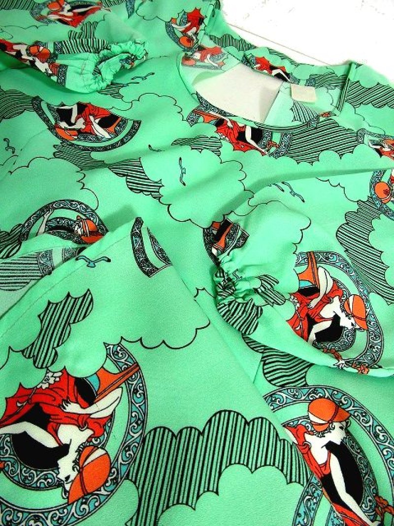 画像3: 60's70'sヴィンテージ レトロエプロンドレス dead stock