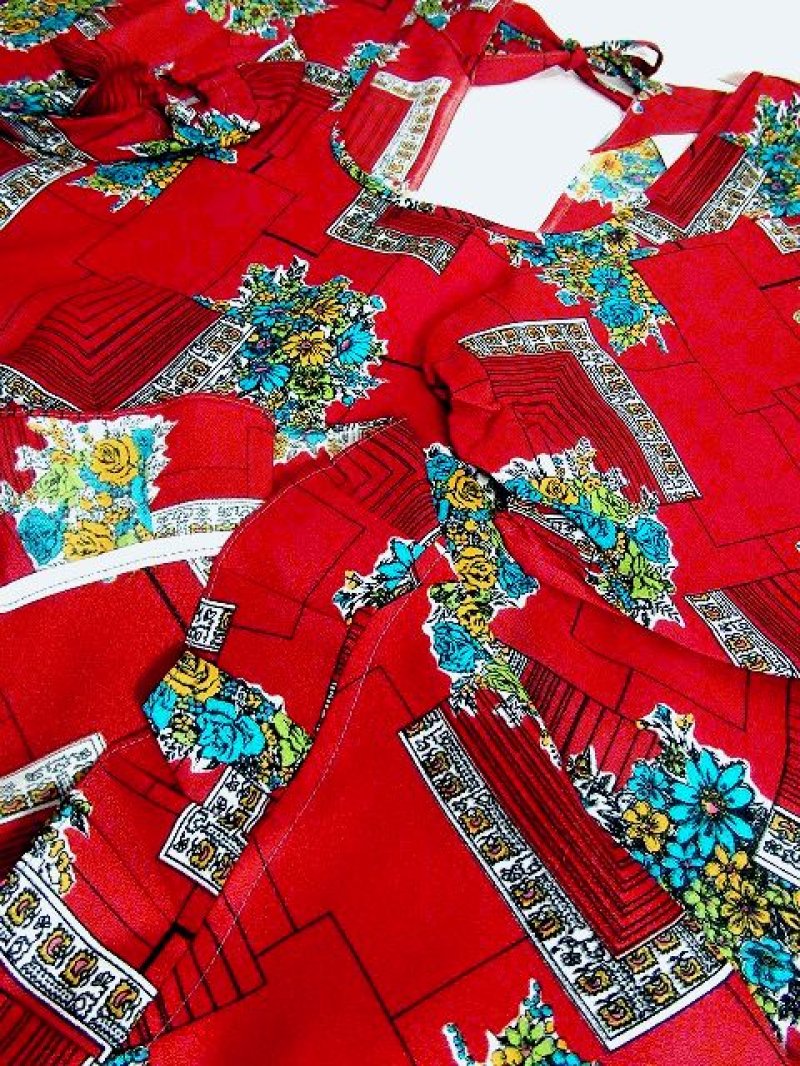 画像3: 60's70'sヴィンテージ レトロエプロンドレス dead stock【3425】