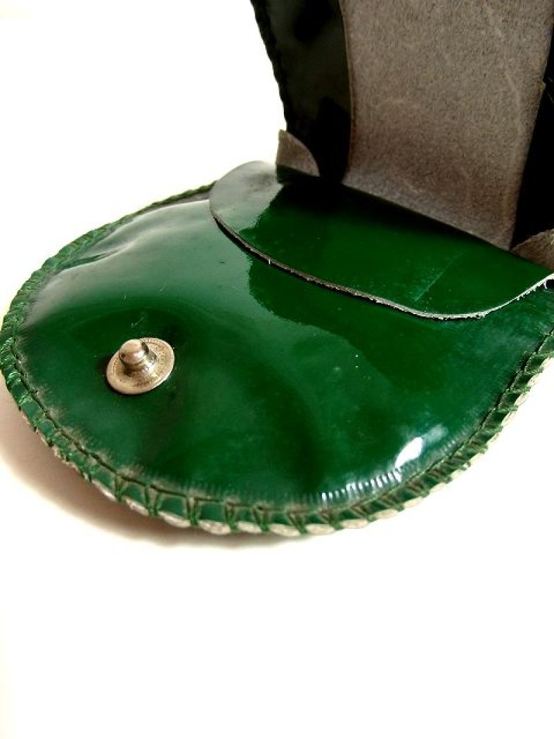 画像2: ☆ 森の中のレトロな女の子柄が可愛い♪dead stockコインケース 小物入れに Green ☆