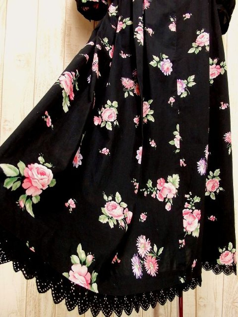 画像2: 大人可愛い印象 とびきり可愛いアンティークフラワー レース&リボンテープ装飾 ディアンドル チロルワンピース ドイツ民族衣装 舞台 演奏会 フォークダンス オクトーバーフェスト 【3477】