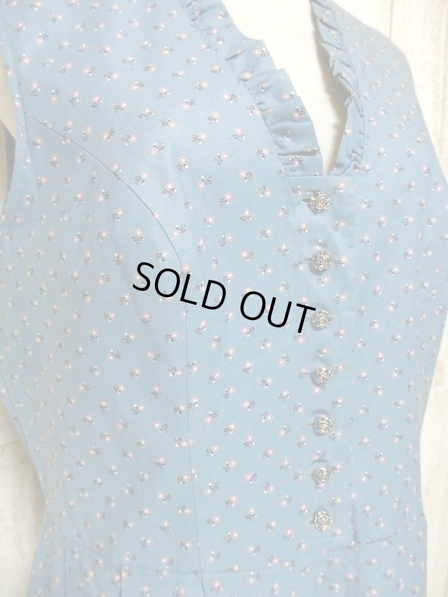 画像3: ガーリーなPINK小花柄が可愛いすぎる フリル装飾 お花コンチョボタン ディアンドル チロルワンピース ドイツ民族衣装 舞台 演奏会 フォークダンス オクトーバーフェスト 【3609】 (3)