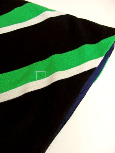 画像3: ヨーロッパ古着　斜めストライプ柄×レトロポップ♪グリーン・ブラック・ホワイト　1970年代頃の大人popモダンなヴィンテージワンピース