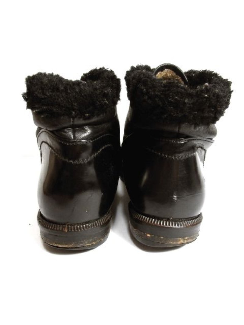 画像3: ☆　ヨーロッパ古着　レトロフォークロアショートブーツ14　ボア　Black　☆