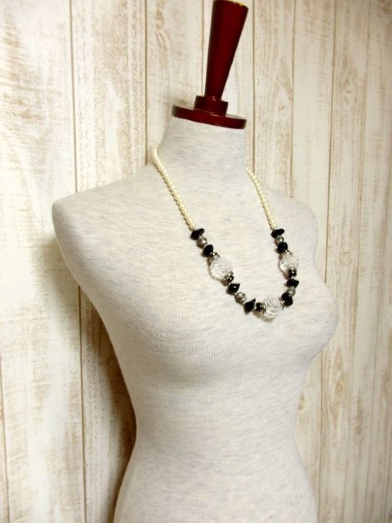 画像2: ☆ レトロアンティークネックレス&ペンダント 58 Pearl ・Flower ☆