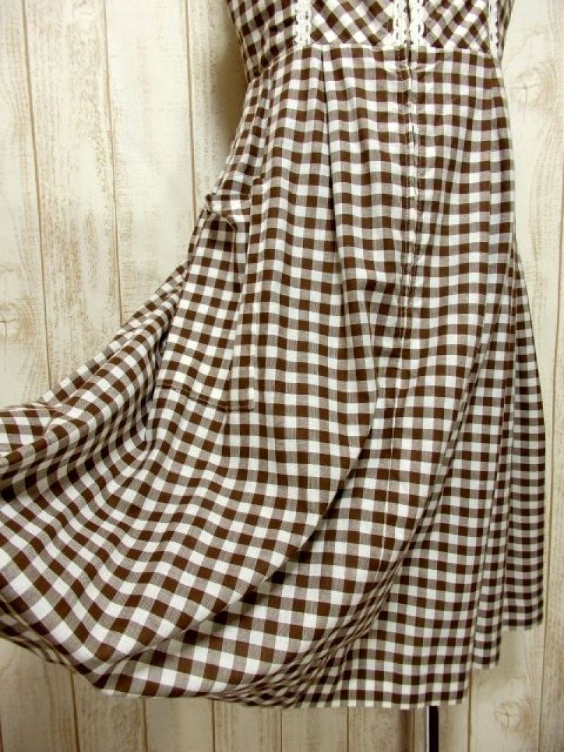 画像2: ギンガムチェック柄が可愛い ホワイトコットンリボンテープ装飾 ディアンドル チロルワンピース ドイツ民族衣装 舞台 演奏会 フォークダンス オクトーバーフェスト 【4057】