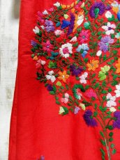 画像5: USA古着　手刺繍がたっぷり丁寧に施された温かみのあるVintageメキシカンドレス6　鳥×花 (5)