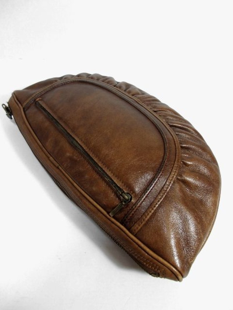 画像2: ころんとしたカタチ 本革レザー 色合い風合いが素敵 カラーステッチ レディース レトロ クラッチ 鞄 バッグ