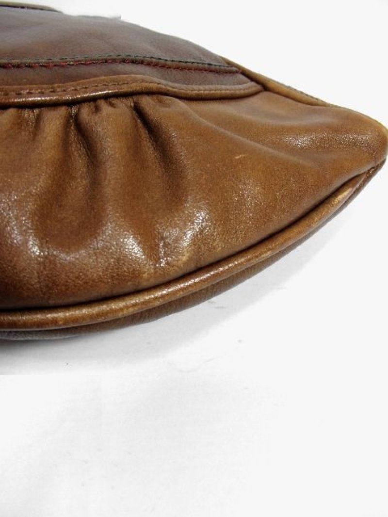 画像3: ころんとしたカタチ 本革レザー 色合い風合いが素敵 カラーステッチ レディース レトロ クラッチ 鞄 バッグ