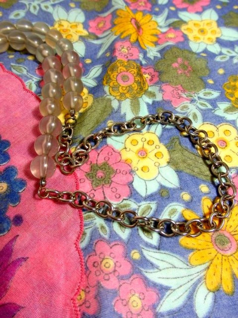 画像2: ☆ レトロアンティークネックレス&ペンダント 76 Pearl×Gray モダンデザイン ☆