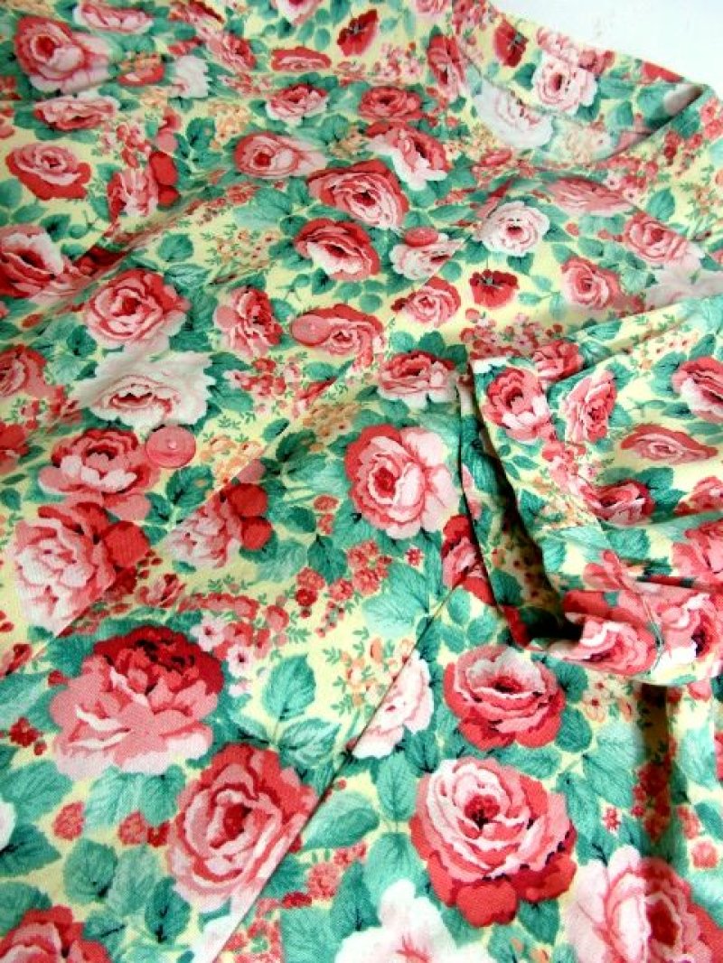 画像3: USA古着 Pinkアンティークフラワー×大人アンティークガーリー♪キラっと光るレトロアンティークボタンもCUTE★ふんわりパフスリーブ♪ヴィンテージセットアップ