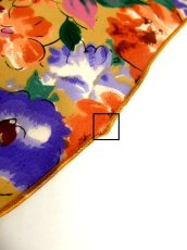 画像6: レトロアンティーク ヴィンテージスカーフ 花柄 水墨画モチーフ【4261】 (6)