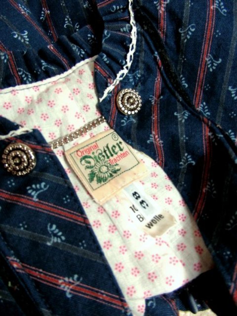 画像3: 斜めストライプ×ストライプ ベルベットリボンテープ装飾 大人レトロクラシカル ディアンドル チロルワンピース ドイツ民族衣装 舞台 演奏会 フォークダンス オクトーバーフェスト 【4325】